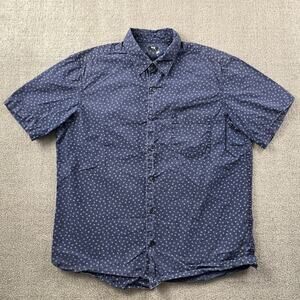 Uniqlo Shirt Adult Medium Blue Button Up Short Sleeve Casual Preppy Men's